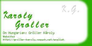 karoly groller business card