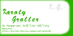 karoly groller business card